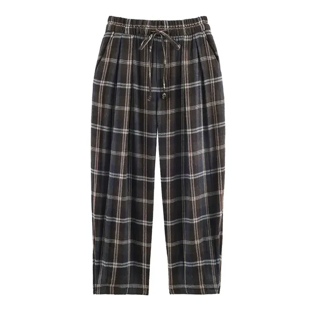 Color Block Casual Full Length Pants in Polyester Fabric Featuring Contrast Collar Design, Inelastic Fit
