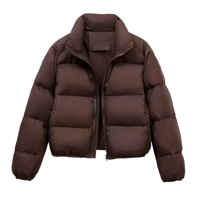 Women’s Streetwear 3D Effect Padded Jacket Coat with Zipper and Pocket, Made of Polyester Fabric