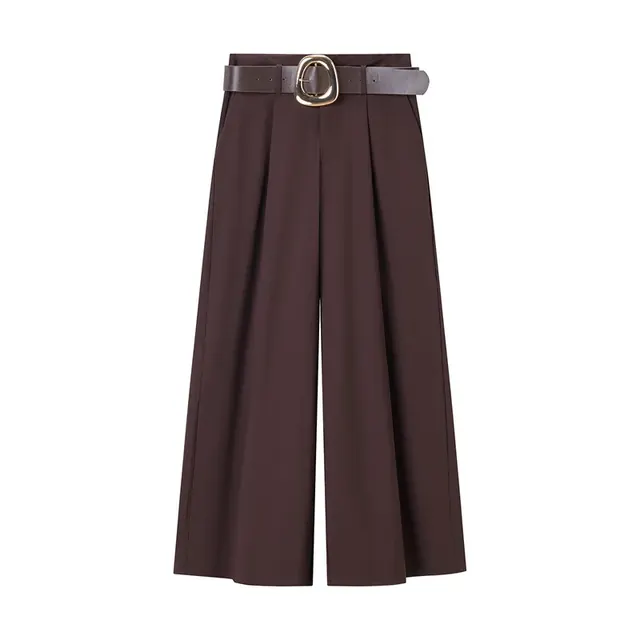Color Block Casual Full Length Pants for Daily Wear in Polyester Fabric Featuring Ruched Detailing