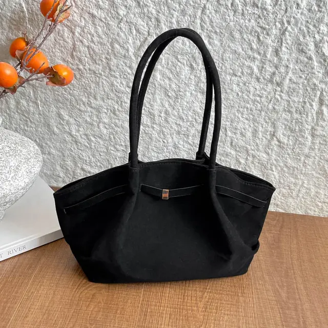 Women’s PU Leather Square Tote Bag with Sewing Thread Detail, Featuring Folds Design, Ideal for Autumn