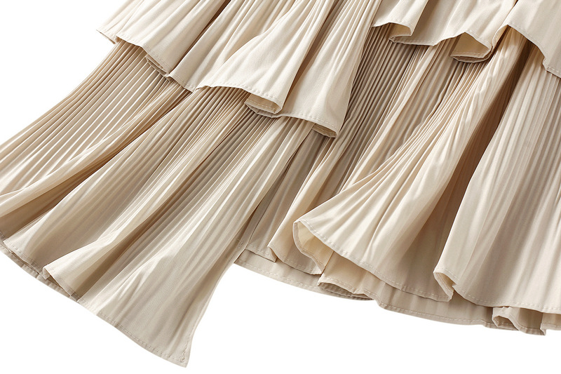 New-style Asymmetric Pleated Cake Skirt