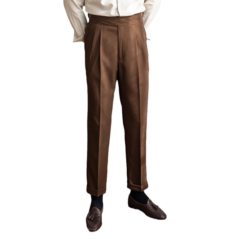 Men's Regular Fit Polyester Dress Pants In Light Business Style