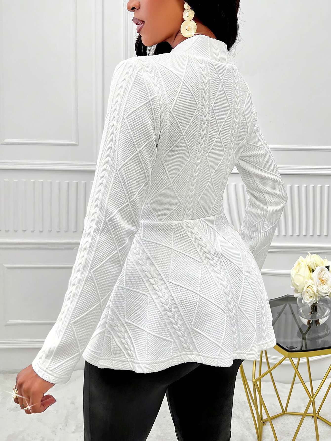 Khaki Jacquard Blazer