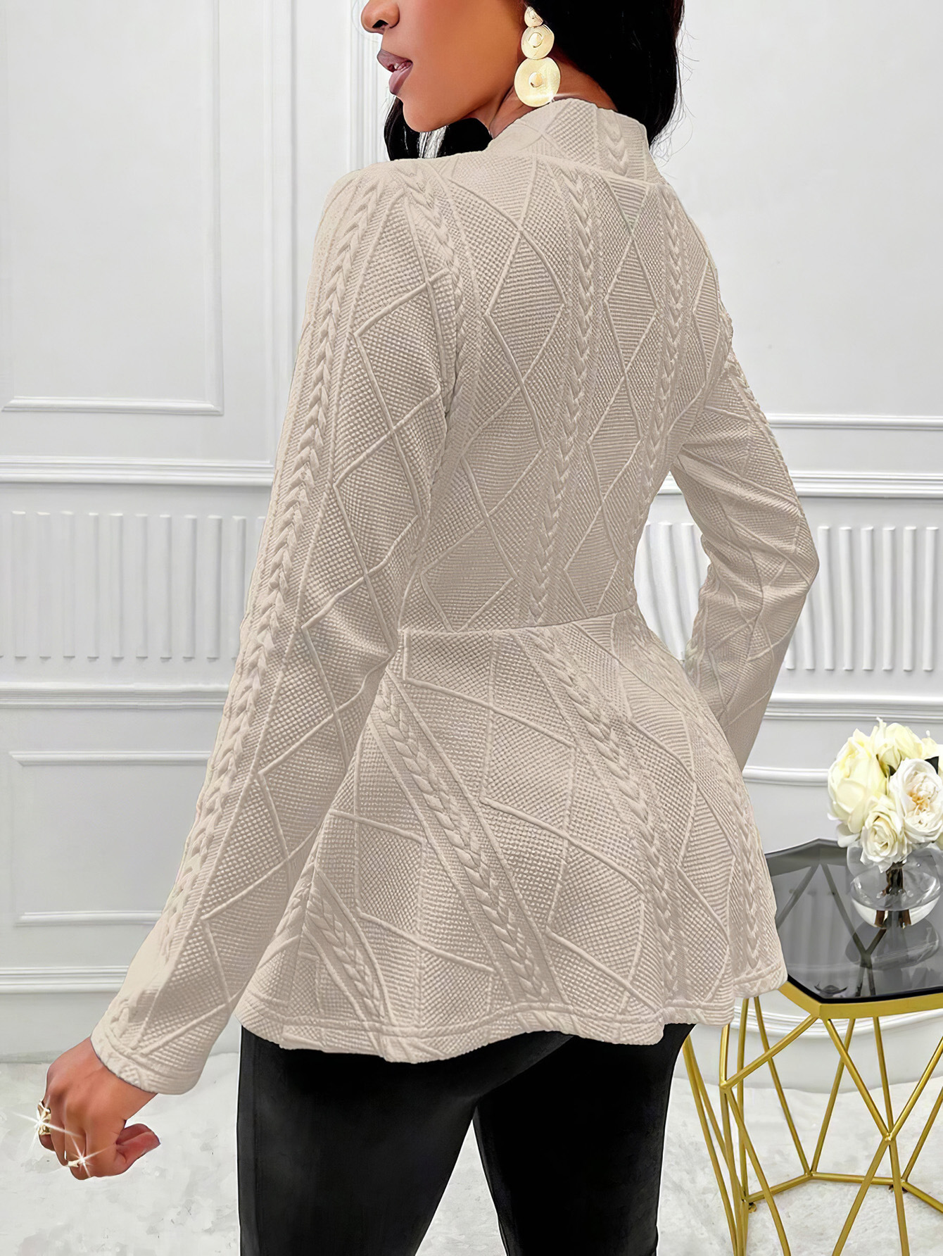 Khaki Jacquard Blazer
