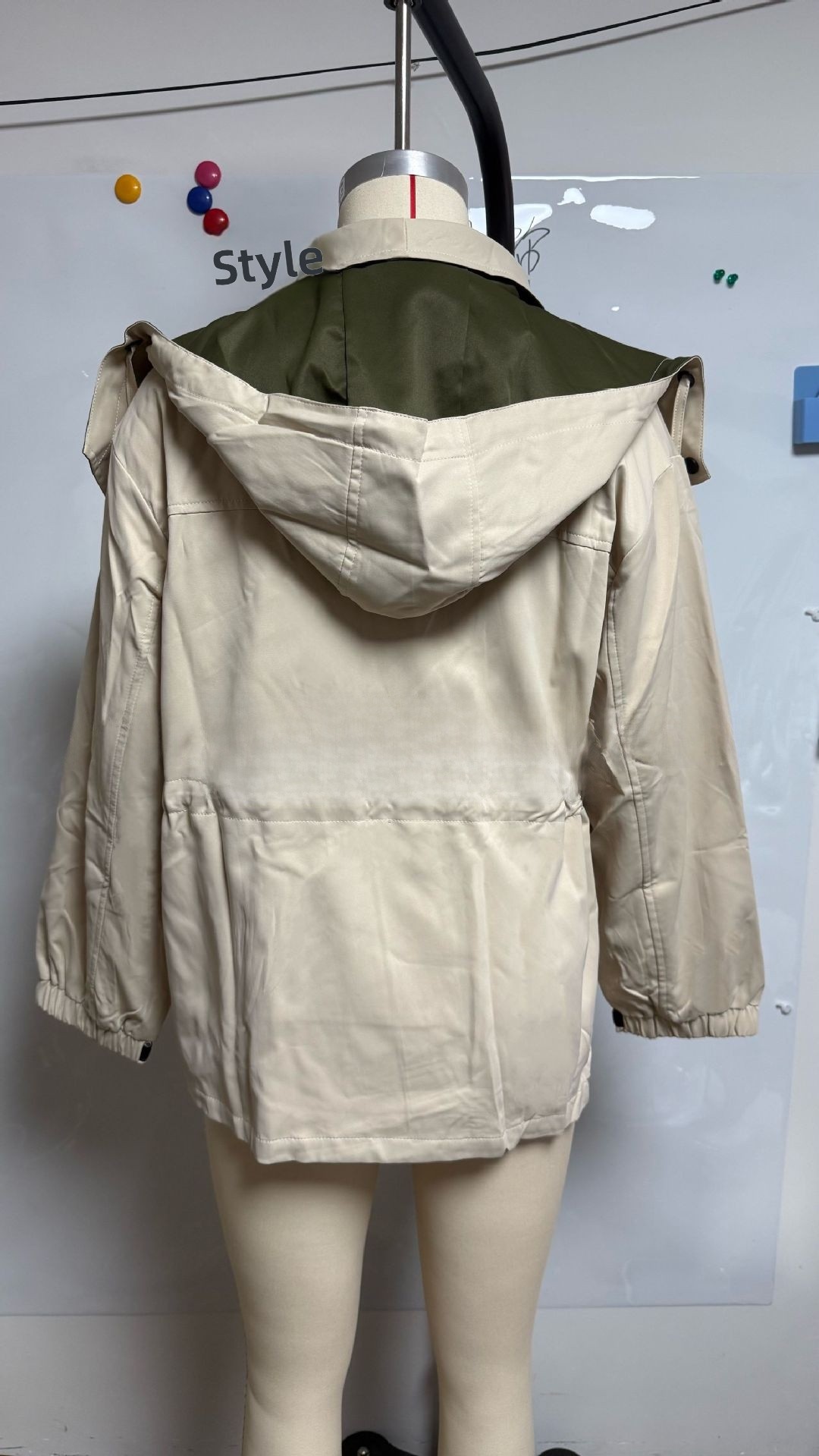 Casual Women's Contrast Collar Coat With Zipper Placket