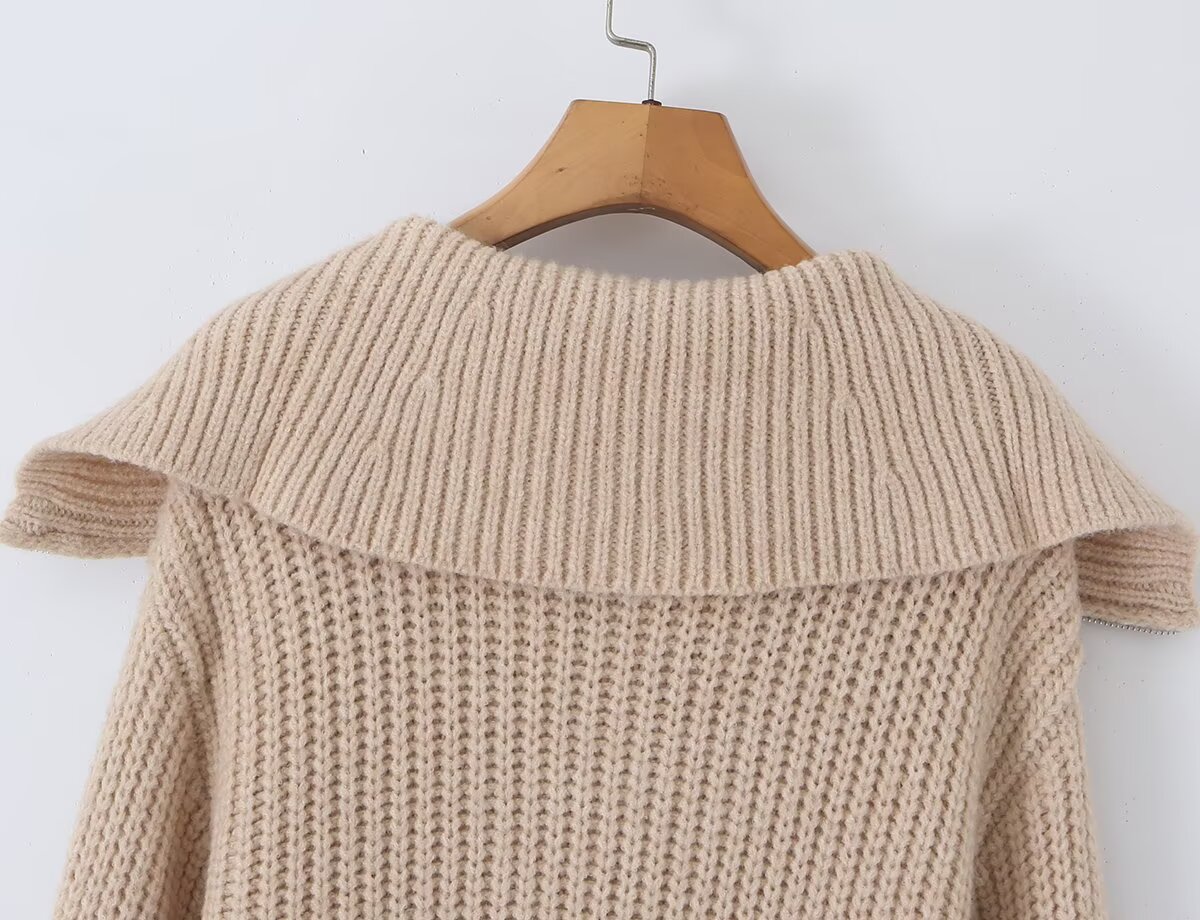 Solid Color Long Sleeve Streetwear Sweater In Polyester Fabric