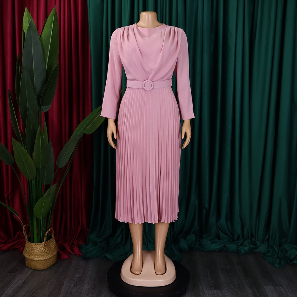 Elegant Solid Color Regular Dress