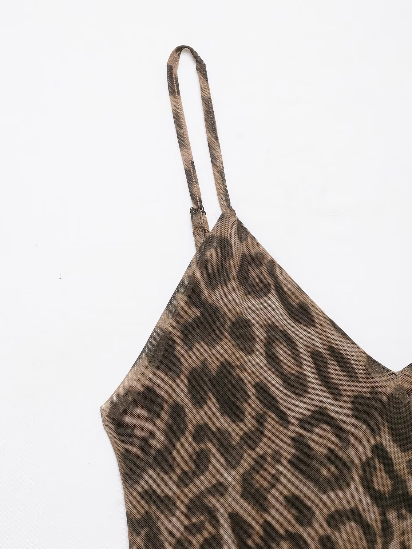 Leopard Print Sleeveless Strap Maxi Long Dress