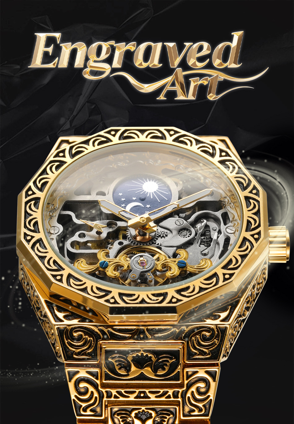 Men's Mechanical Watch With Round Dial