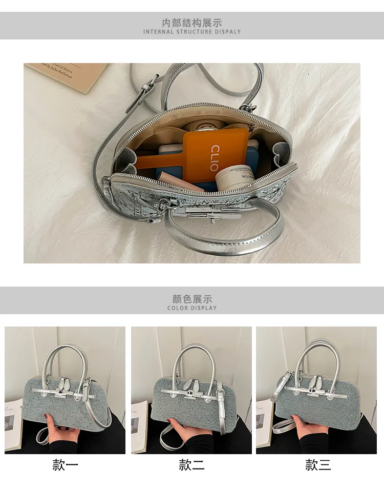 Adult Denim Shell Crossbody Bag for Women with Sling Strap, Suitable for All Seasons