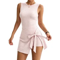 Plaid Nylon Women’s Yoga Top with Tie Closure, Backless Design, Short Length for Comfortable Workout