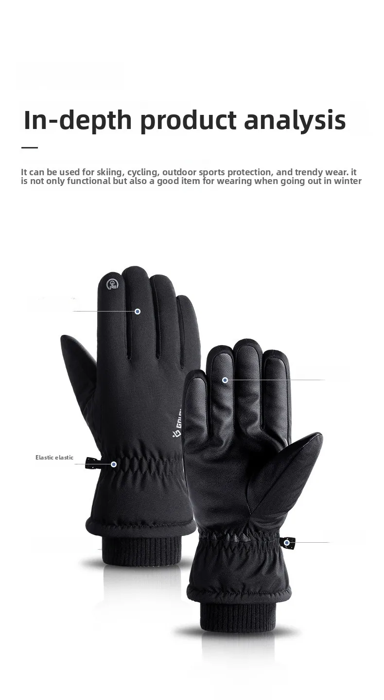 Men's Winter Leather Gloves with Fleece Lining