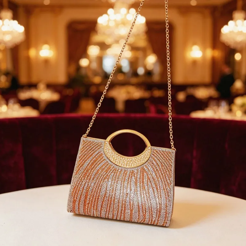 Women’s Square Evening Bag in PU Leather with Chain Strap, Stylish for Spring and Summer