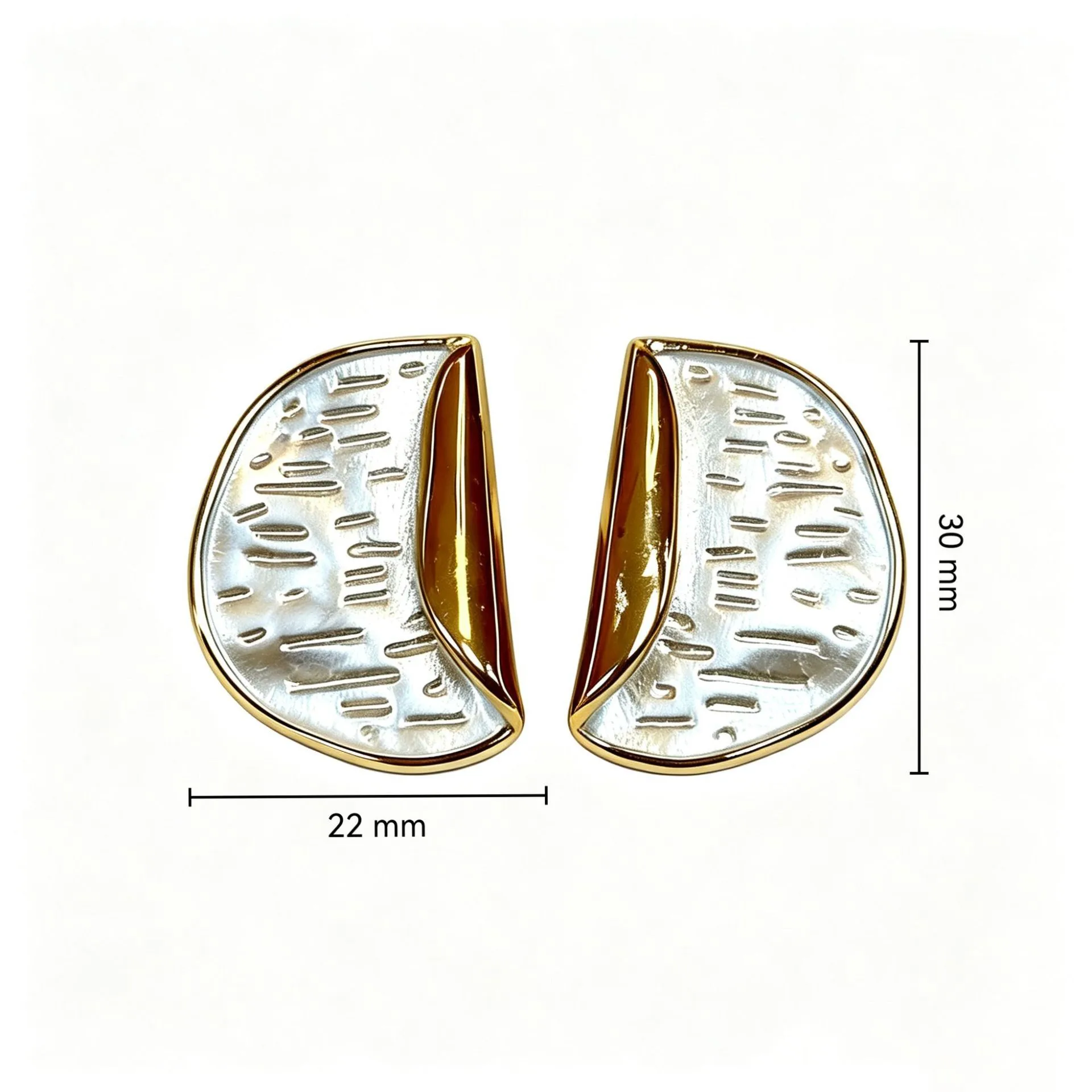 Sector Simple Style Gold Enamel Earrings with 304 Stainless Steel Ear Pins, Unisex Design