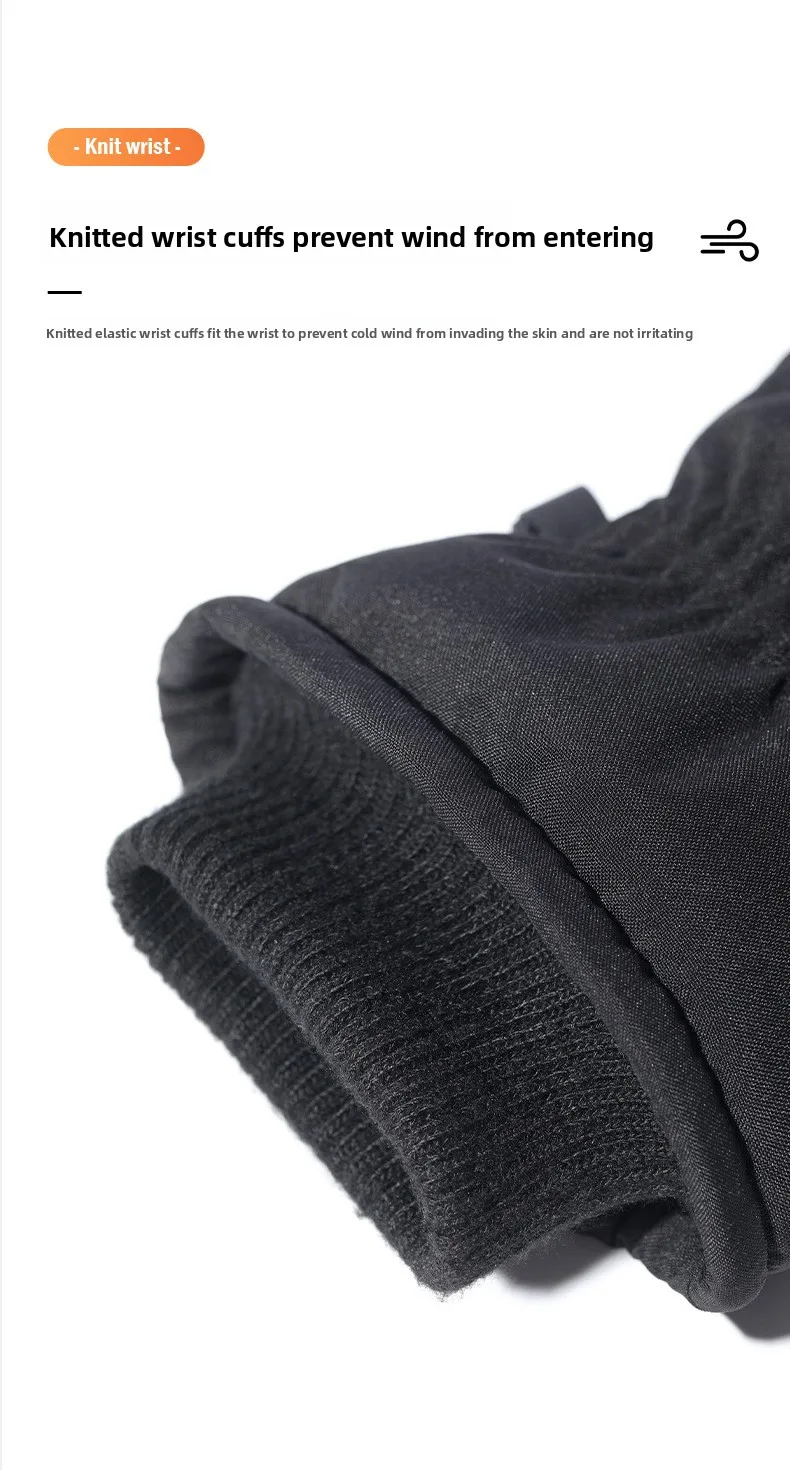 Men's Winter Leather Gloves with Fleece Lining