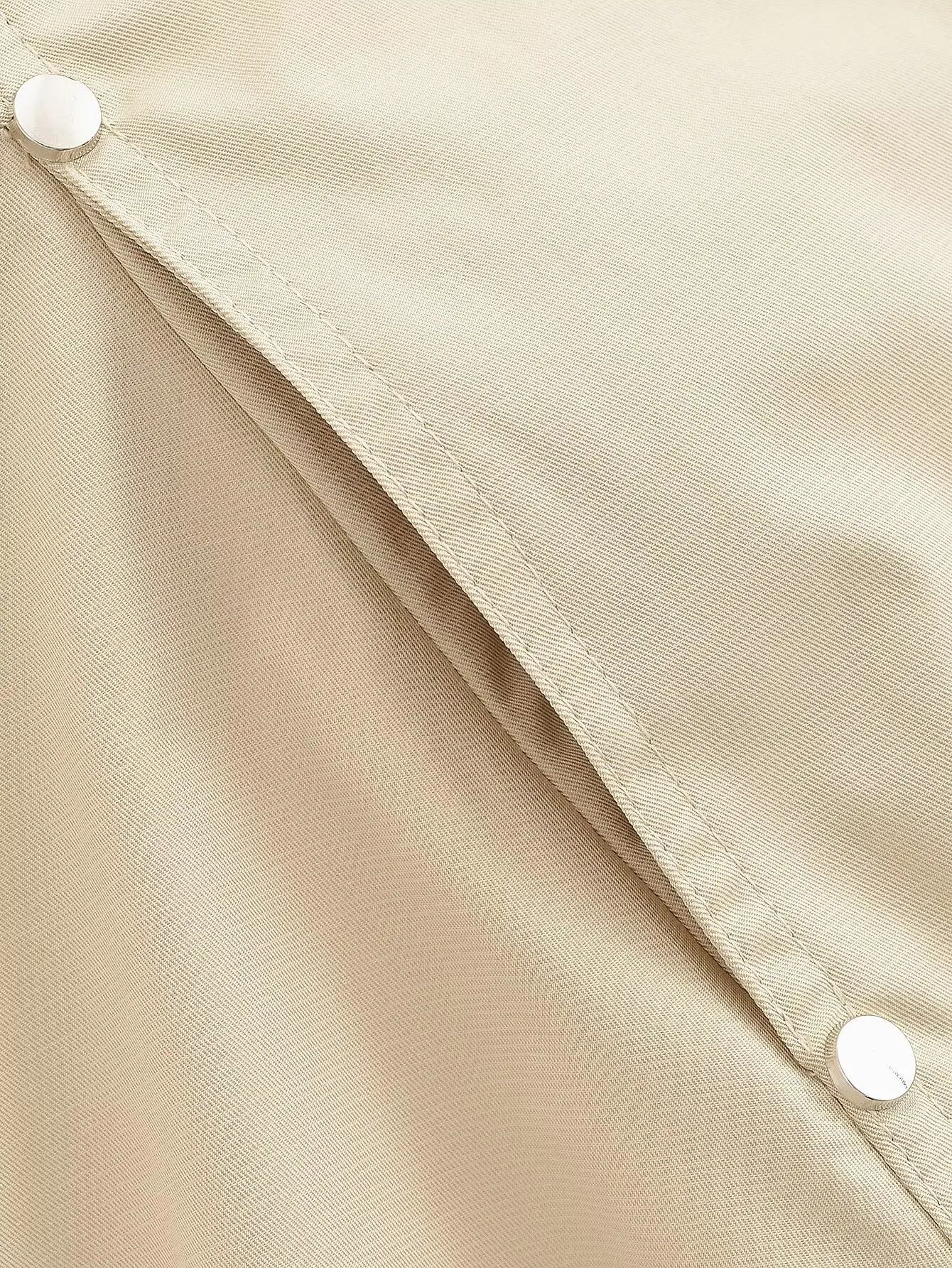 Casual Solid Color Single Breasted Coat Jacket for Women in Polyester Fabric with Contrast Binding Detail