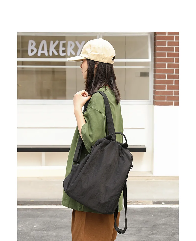 Solid Color Canvas School Backpack for Women, Soft and Comfortable, Perfect for Summer