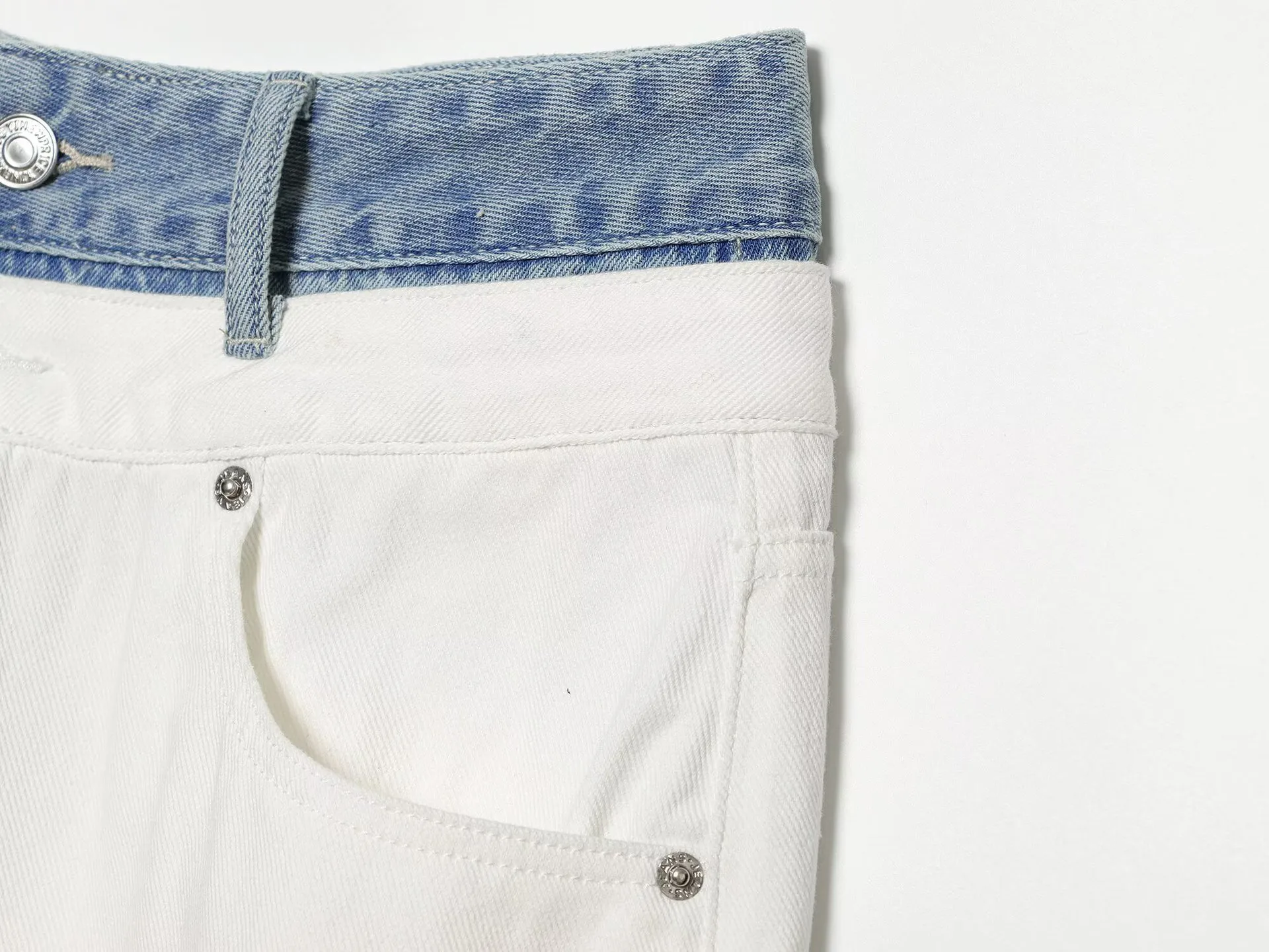Color Block Full Length Jeans for Women in Casual Street Style featuring Polyester Fabric with Patchwork Design