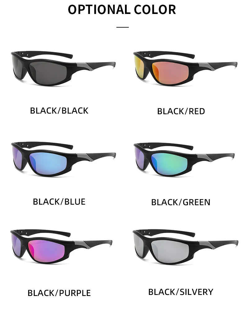 Men's Sport Full Frame Sunglasses with Tac Lens Material in Dyed Black