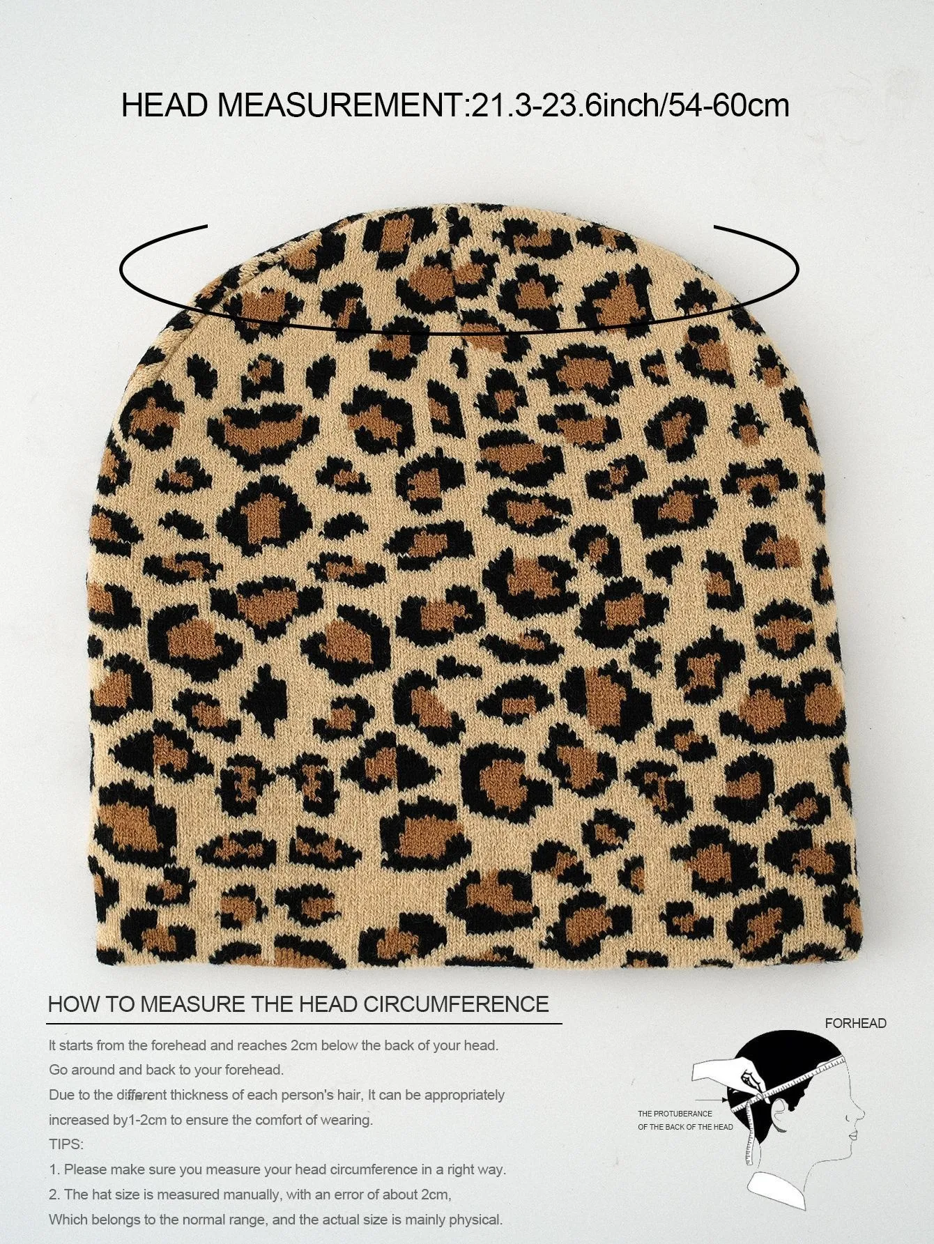 Unisex Cheetah Print Wool Cap for Commute, Warm Polyester Hat Featuring High-Quality Printing