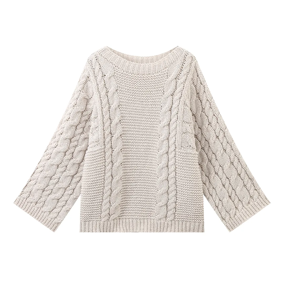 Romantic Loose Long Sleeve Knit Sweater for Women