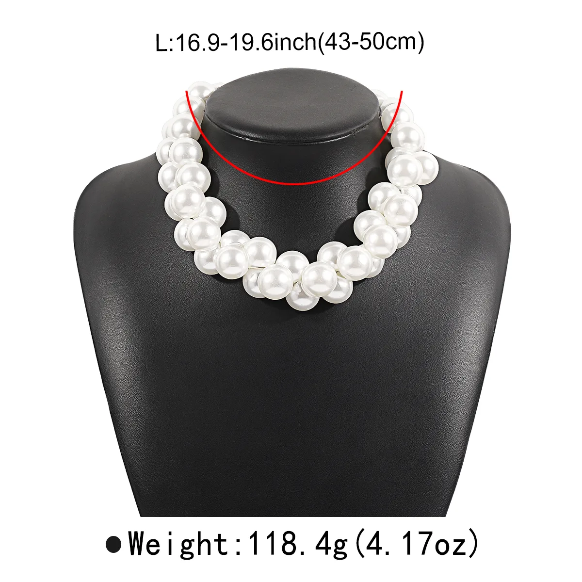 Exaggerated Geometric Necklace for Women Featuring Imitation Pearl, Perfect for Wedding, 1 Piece