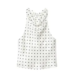 Y2K Halter Crisscross Tank Top in Polyester Fabric Featuring Printing Design