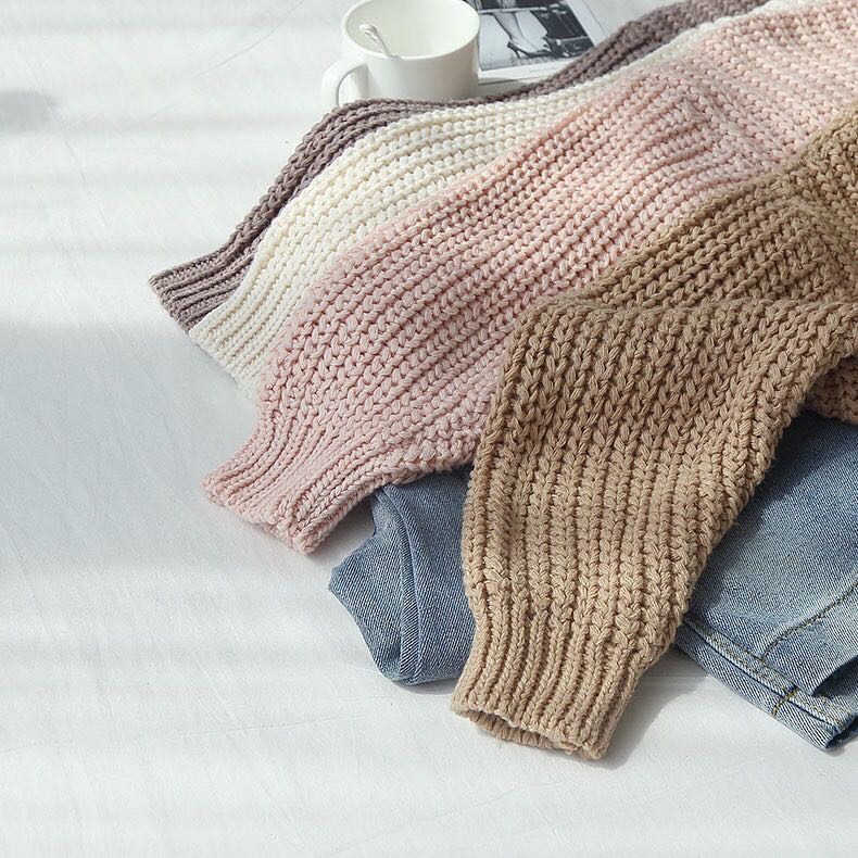 Vintage Style Solid Color Rayon Sweater with Long Sleeves, Knitted Craft, and Single Breasted Design