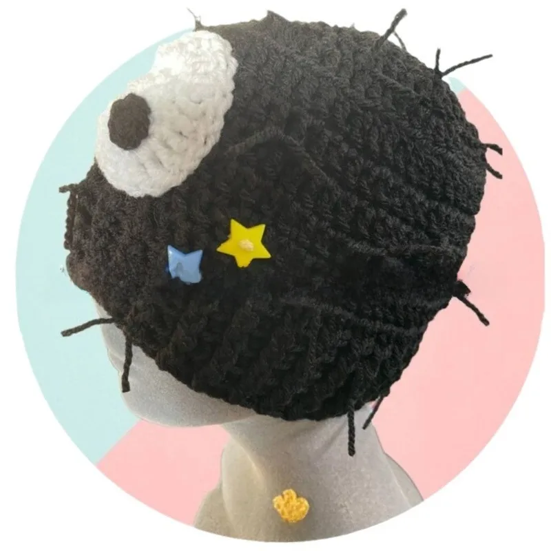 Retro Warm Brimless Wool Cap for Adults, Handmade with Polyester Material