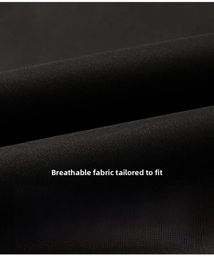 Men's Printed Polyester Jacket with Zipper Placket in Dyed Black Outerwear