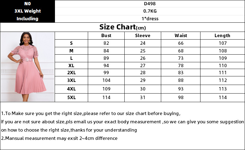 Elegant Solid Color Party Dress With Short Sleeve And Round Neck size guide