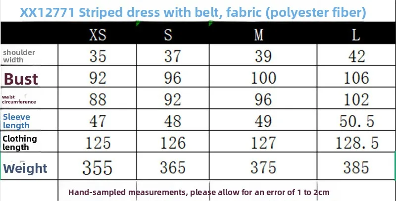 Casual Stripe Regular Dress with Long Sleeve and Shirt Collar, made of Polyester fabric size guide