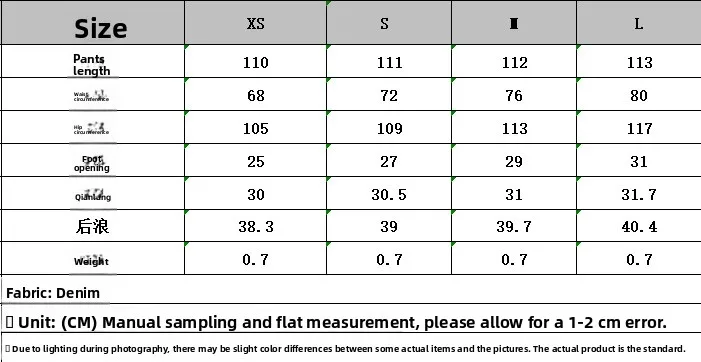 Color Block Full Length Jeans for Women in Casual Street Style featuring Polyester Fabric with Patchwork Design size guide