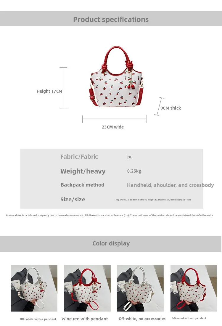 Women’s PU Leather Bucket Bag with Ornament Printing, Stylish Summer Shoulder Bag size guide