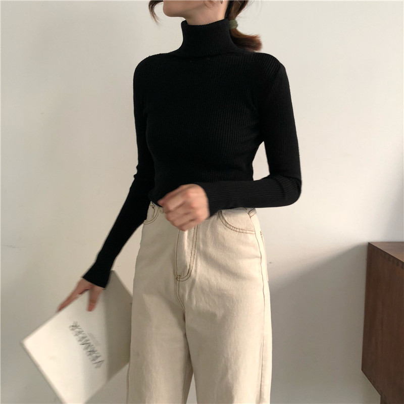 Elegant Style Women’s Long Sleeve Solid Color Knitwear Sweater In Viscose With Resin Color Fixing