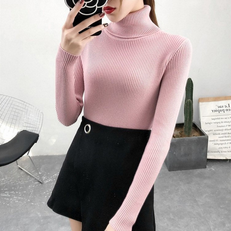 Elegant Style Women’s Long Sleeve Solid Color Knitwear Sweater In Viscose With Resin Color Fixing