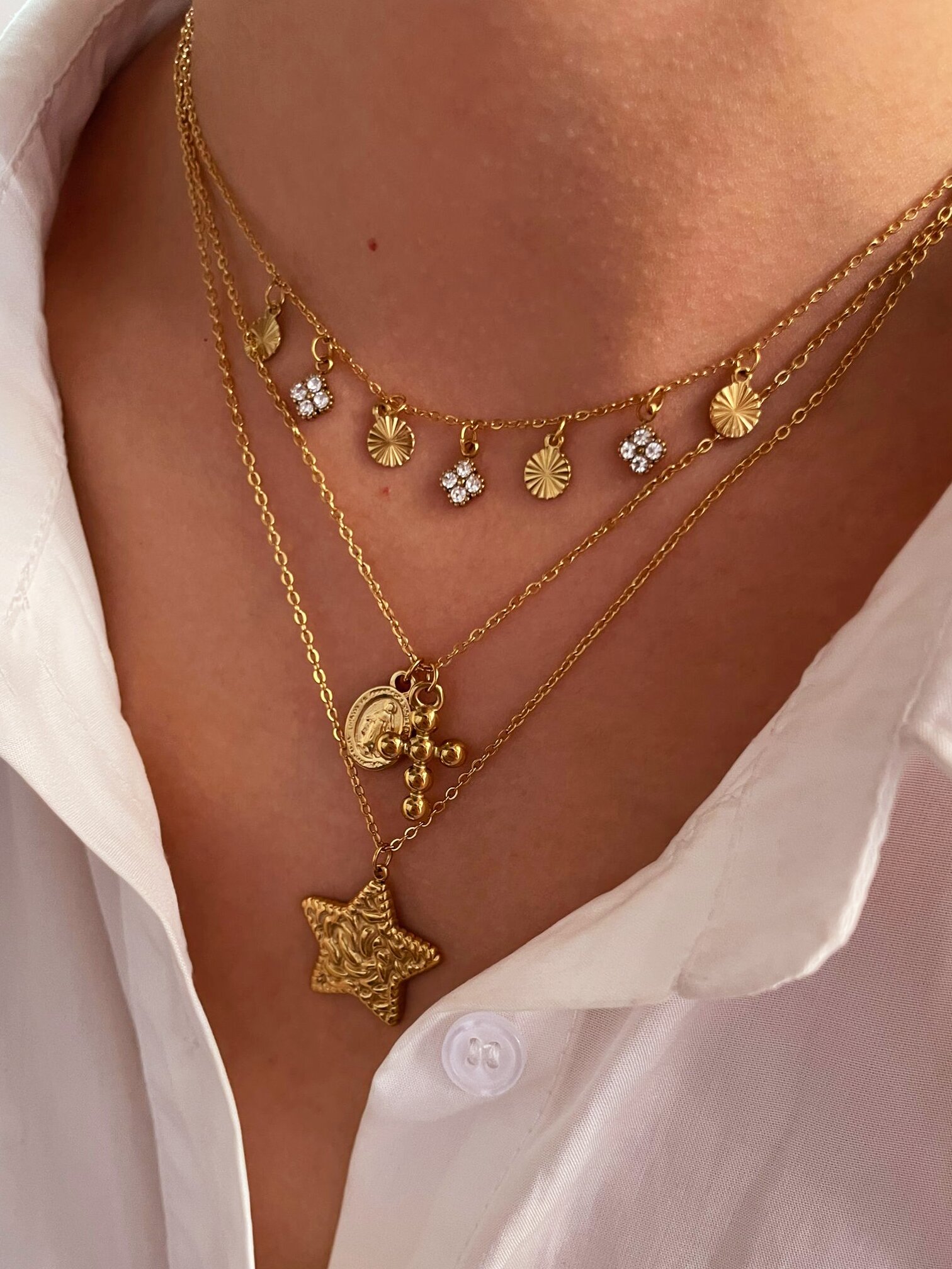 Casava Pentagram GeoGlow Necklace