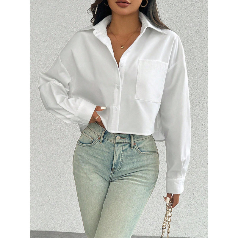 Loose Pure Color Women's Shirt