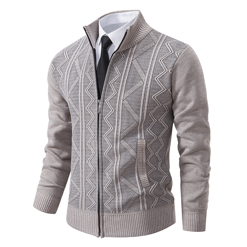 Men's Long Sleeve Knitwear With Standing Collar In Fashion Urban Style