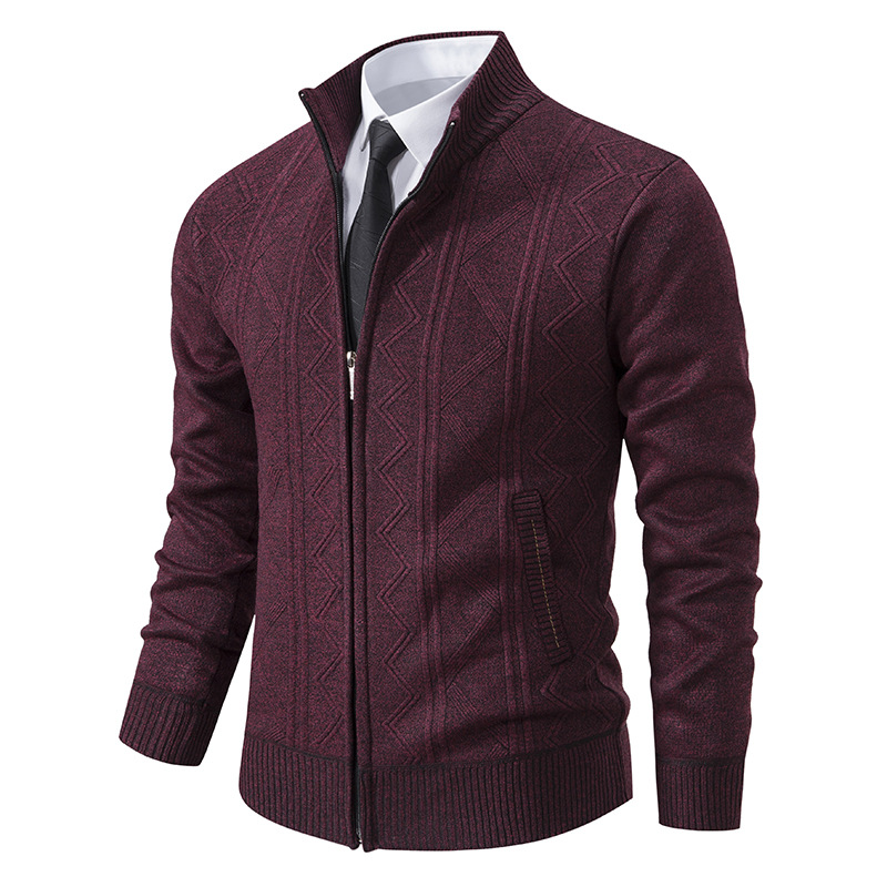 Men's Long Sleeve Knitwear With Standing Collar In Fashion Urban Style