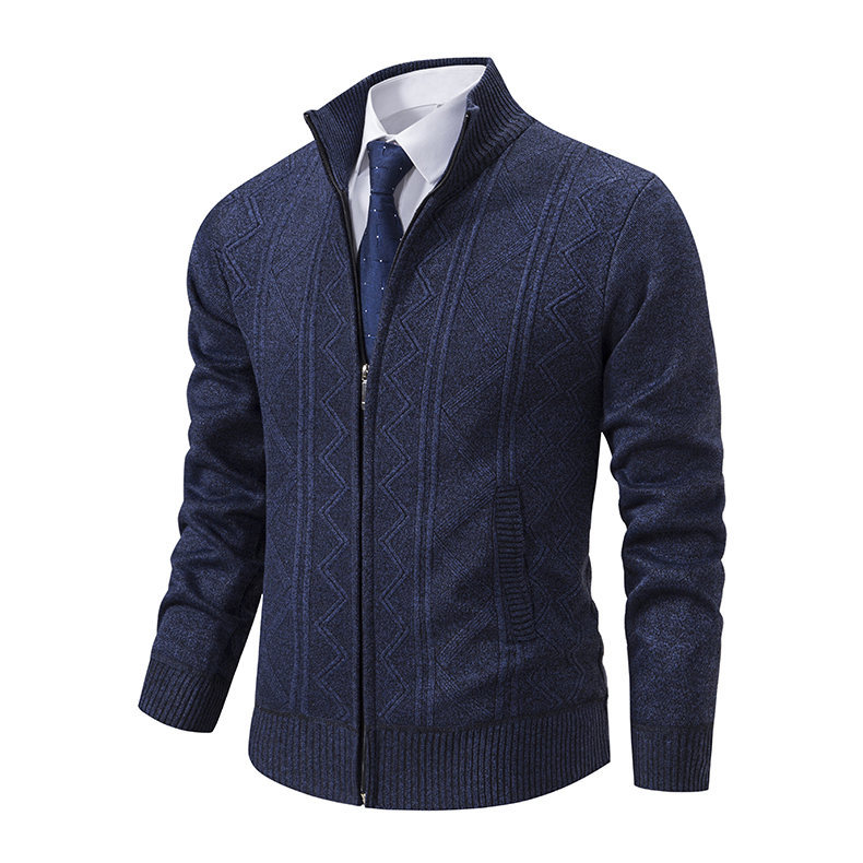 Men's Long Sleeve Knitwear With Standing Collar In Fashion Urban Style