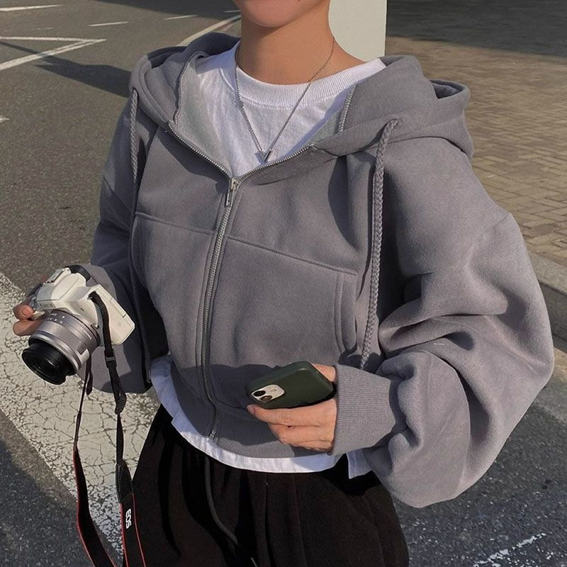 Warm Pure Color Hooded Sweater For Women