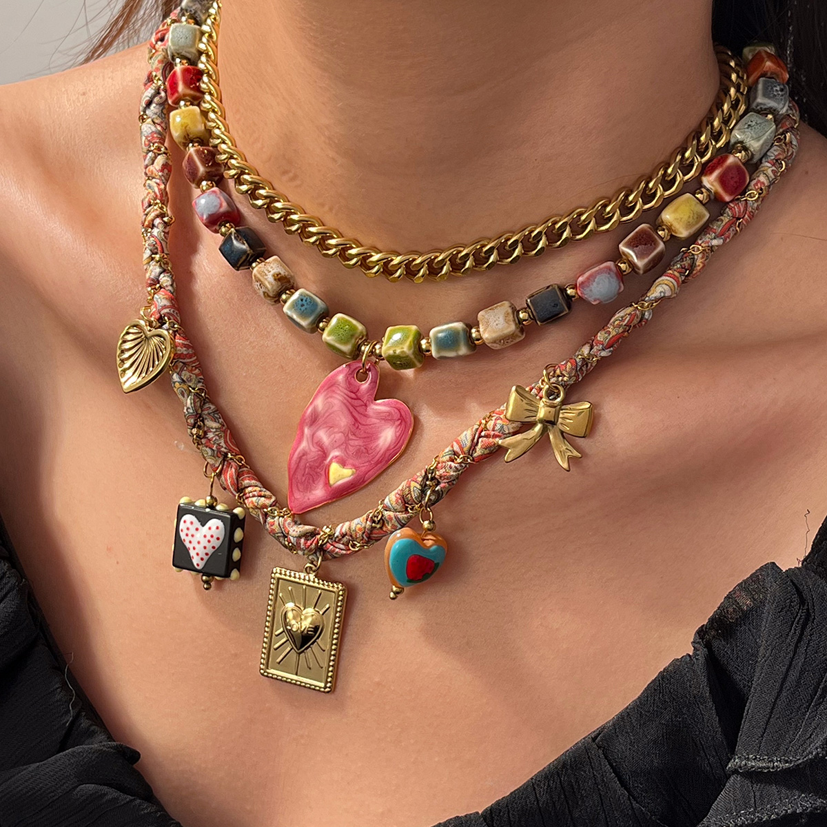 Casava multi-element necklace