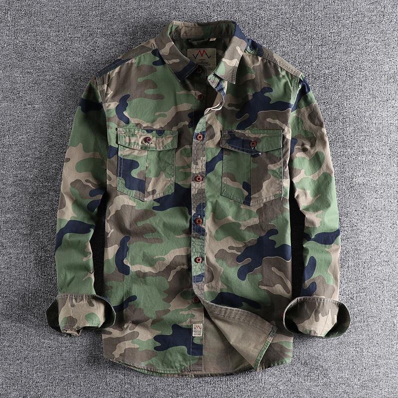 Camouflage Double Pocket Long Sleeve