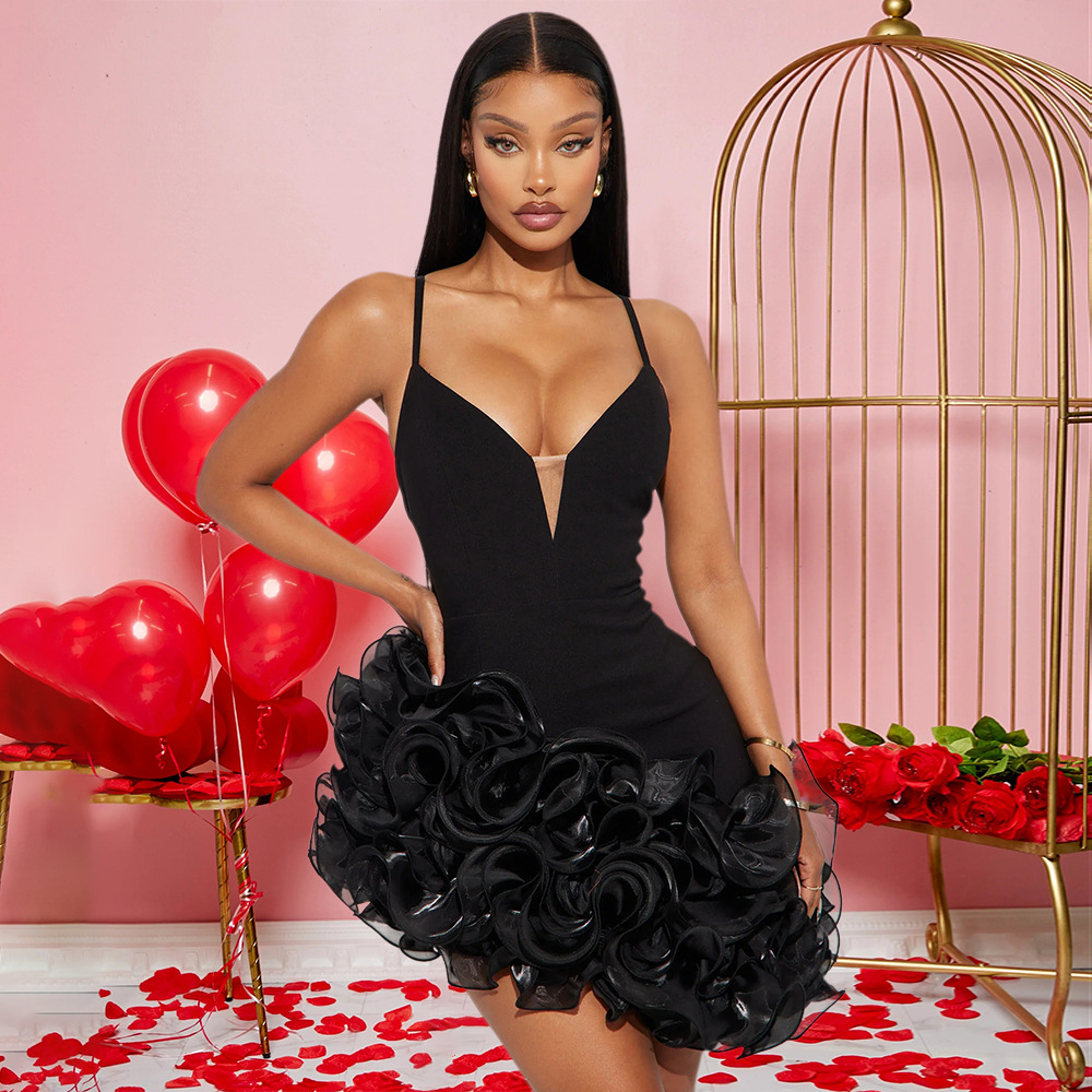 Casava Strapless Ruffle Midi Dress