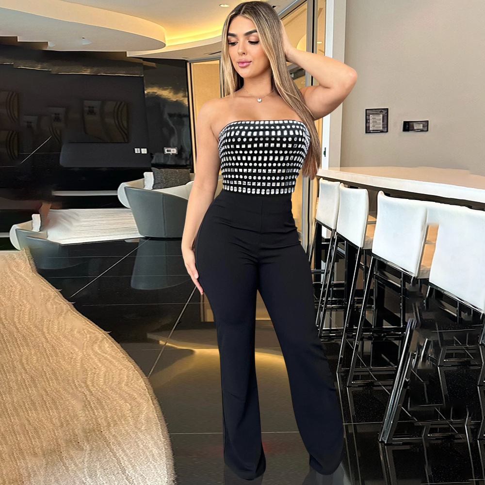 Casava Rhinestone Wide-Leg Jumpsuit