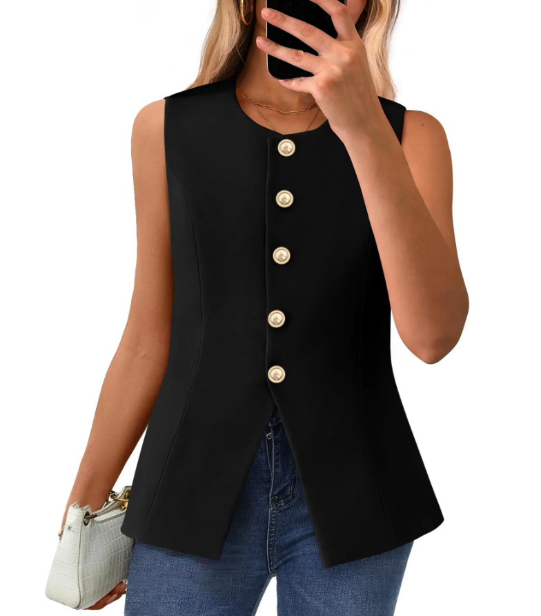 Casava EuroSnap Button Vest – sharp European street style