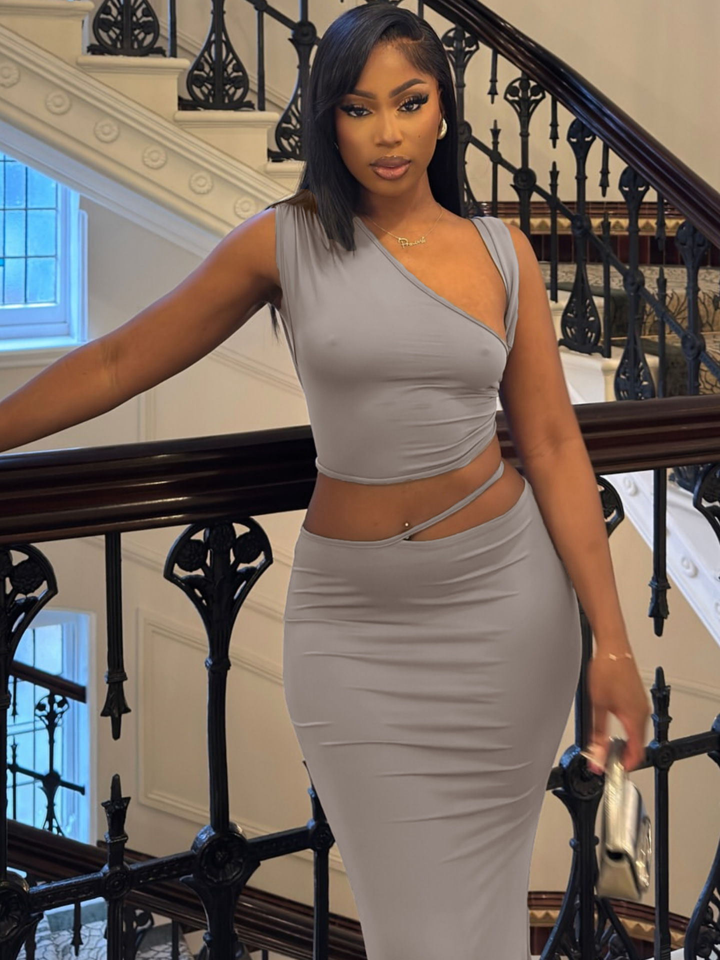 Casava Off-Shoulder Crop Top and Skirt Set