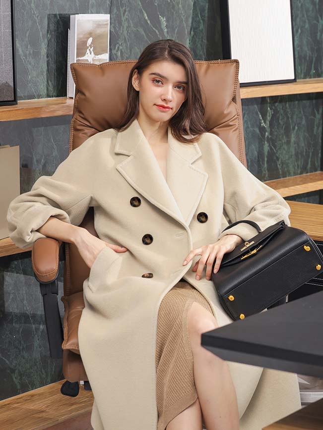 Women's Cashmere Coat, Loose Fit