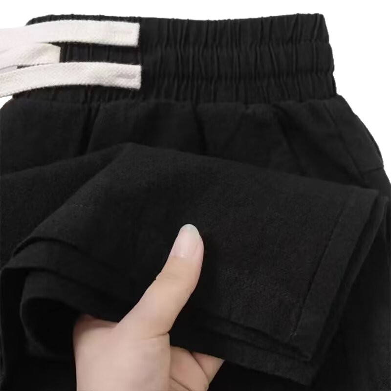 Men's Solid Color Casual Full Length Pants In Linen Fabric
